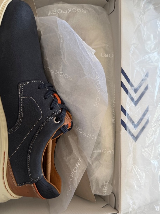 NWT Mens Rockport Colden Oxford Shoes Lace Up Navy Blue TruTECH Round Toe 10.5 main image 12